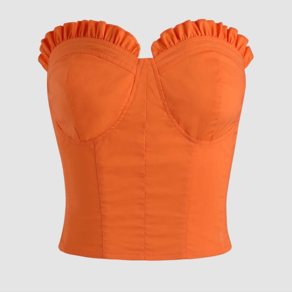 5/25 💖 Cider Strapless Sweetheart Neckline Cropped Corset